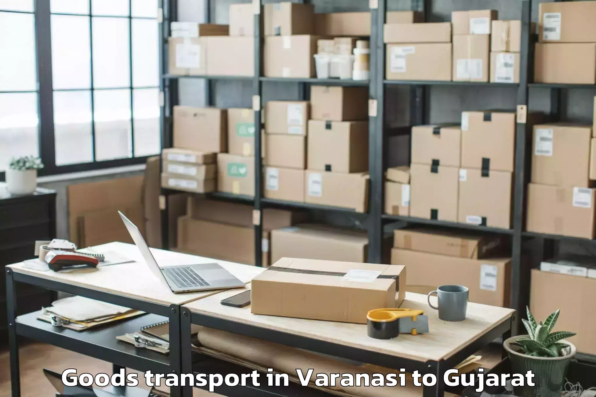 Book Varanasi to Swarnim Startup And Innovation Goods Transport